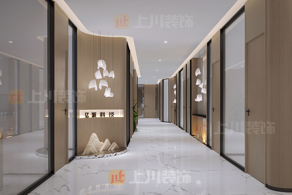 佛山禪城區(qū)綠地科技公司辦公室設(shè)計(jì)效果圖案例