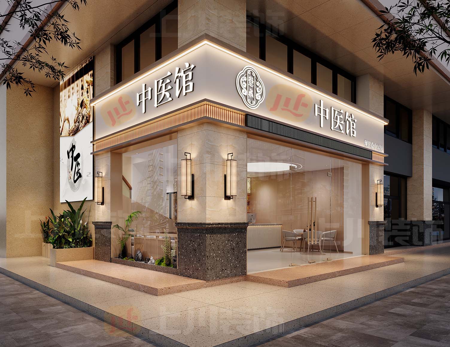 上川裝飾專業(yè)醫(yī)療空間裝修設計之：西樵200方中醫(yī)館裝修設計效果圖
